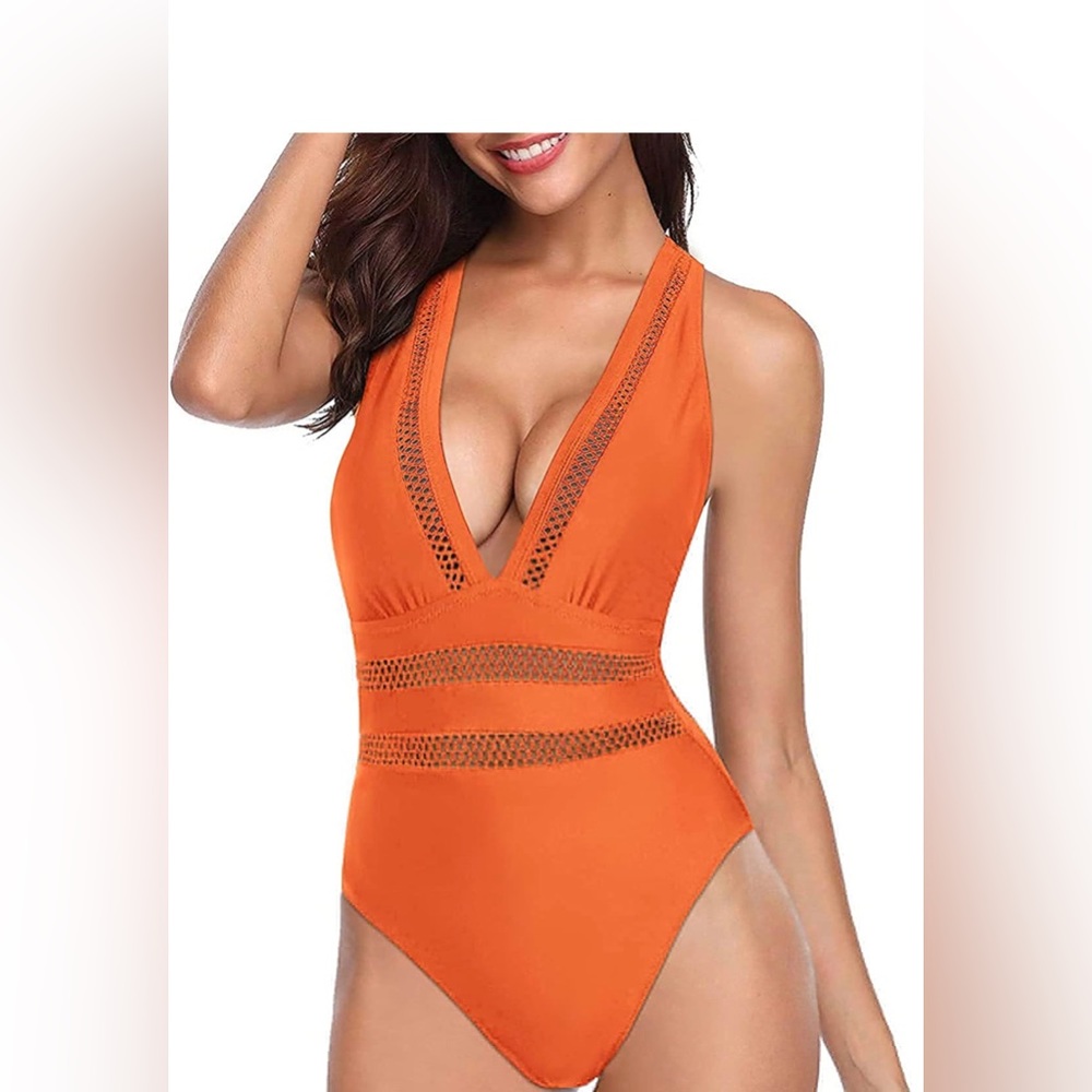 NWT Size S Orange One-Piece TEMPT ME Swimsuit